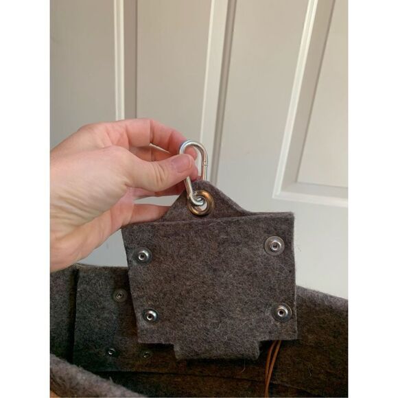 CARGA Felt T1 Tote Bag Gray Brown Leather Trim‎ Snap Closure Casual - Picture 16 of 16